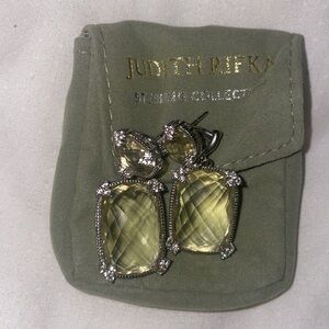 JUDITH RIPKA Classic Sterling Lemon Quartz & Diamoniq NEVER WORN